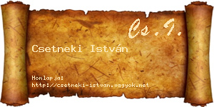 Csetneki István névjegykártya