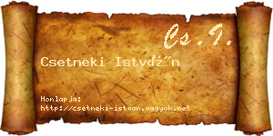 Csetneki István névjegykártya